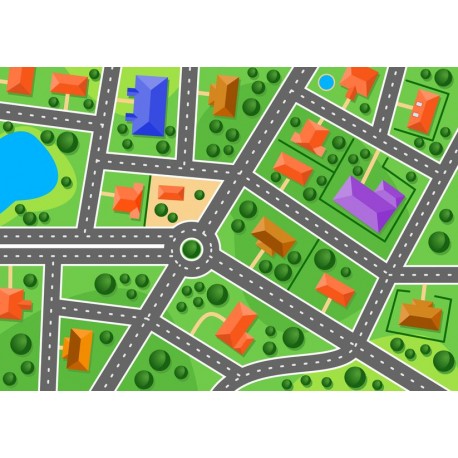 sticker mural circuit de voiture vert