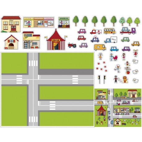 sticker mural jeux circuit de voiture ville