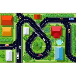 stickers muraux circuit voiture garcon