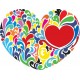 autocollant coeur bleu rose