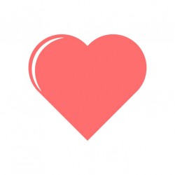 sticker coeur orange pastel