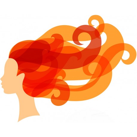 autocollant cheveux femme marron