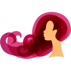 autocollant cheveux femme orange