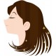 autocollant mural tete femme chignon