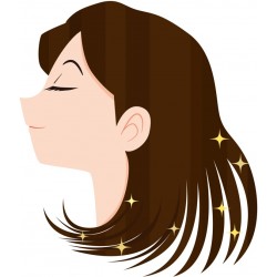 autocollant mural tete femme chignon