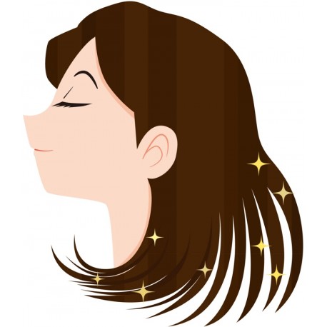 autocollant mural tete femme chignon