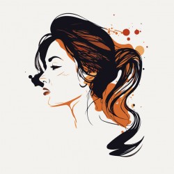 autocollant mural tete femme deco