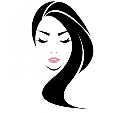 autocollants tete femme salon beaute