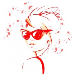 sticker femme deco salon de coiffure