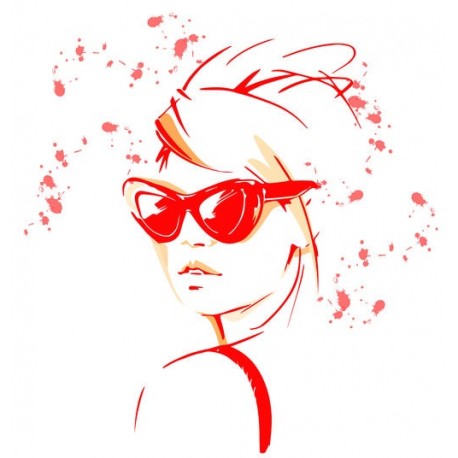 sticker femme deco salon de coiffure