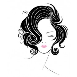 sticker mural tete femme rose