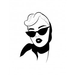 stickers muraux tete femme deco salon