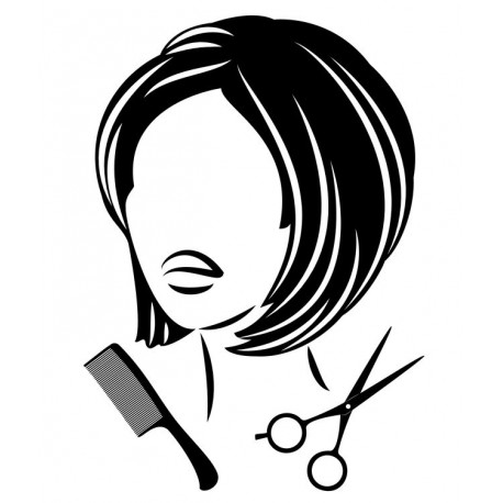 stickers muraux tete femme noir et rose