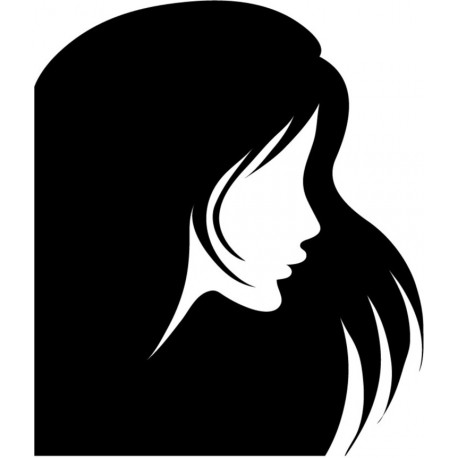 stickers tete femme coiffure