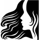 stickers tete femme deco salon