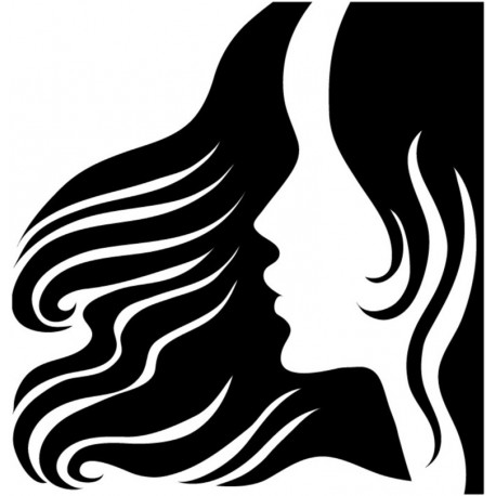 stickers tete femme deco salon