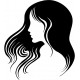 stickers tete femme coiffeur