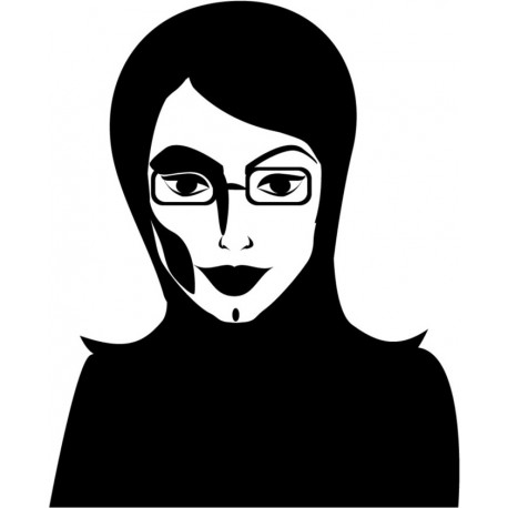 sticker tete femme deco