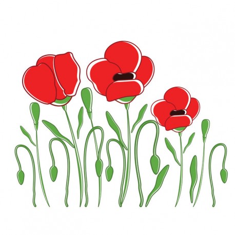 adhesif coquelicot salle de bain