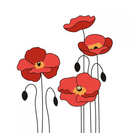 sticker coquelicot decoration