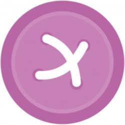 autocollant bouton de couture turquoise