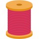 sticker bobine de fil rose