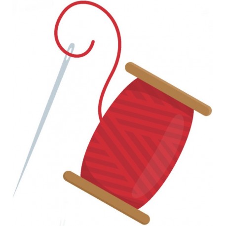 sticker bobine de fil fushia