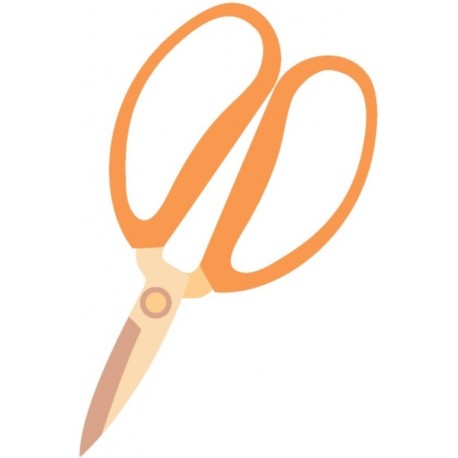 sticker ciseaux couture marron