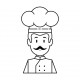 sticker chef cuisto noir blanc