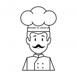 sticker chef cuisto noir blanc