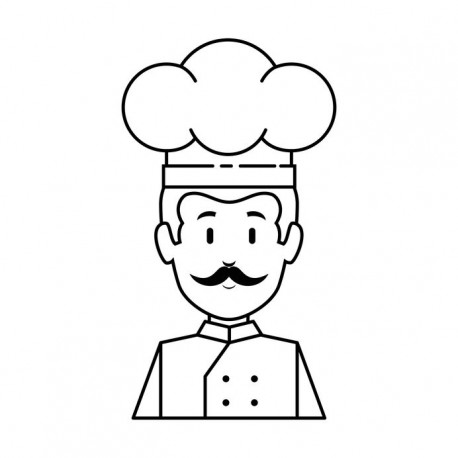 sticker chef cuisto noir blanc