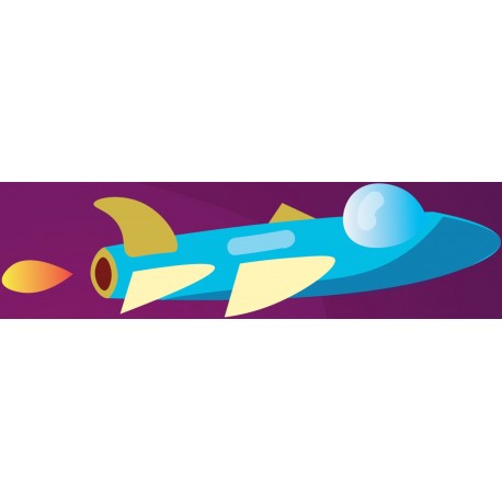 sticker fusee espace geant