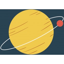sticker mural fusee espace chambre