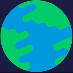 sticker planete rouge