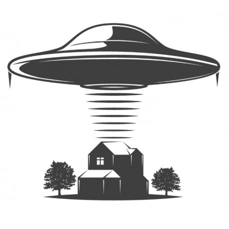 autocollant panneau keep out ufo presence