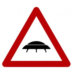 autocollant panneau danger alien