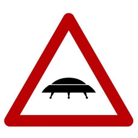 autocollant panneau danger alien