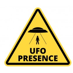 autocollant panneau danger soucoupe volante
