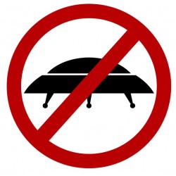 autocollant panneau danger ufo presence