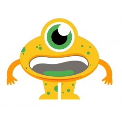 sticker mural alien pixel