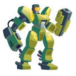 sticker robot jaune