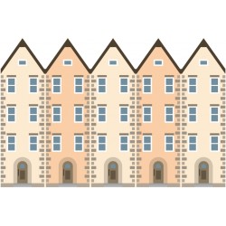 autocollant mural maison asymetrique