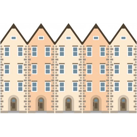 autocollant mural maison asymetrique