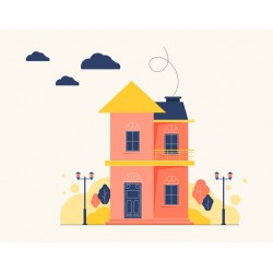 autocollants muraux maison poupee