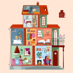 autocollants maison de poupee decoration