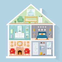 autocollant maison poupee chambre