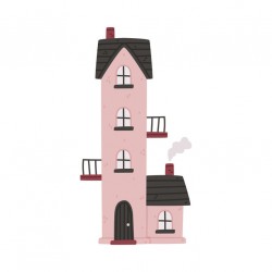 autocollant maison poupee girly