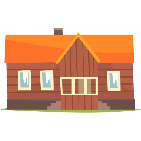 autocollant maison poupee gris rose