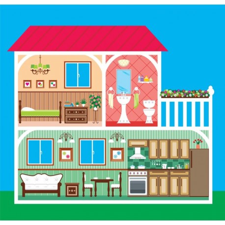 autocollant maison poupee police