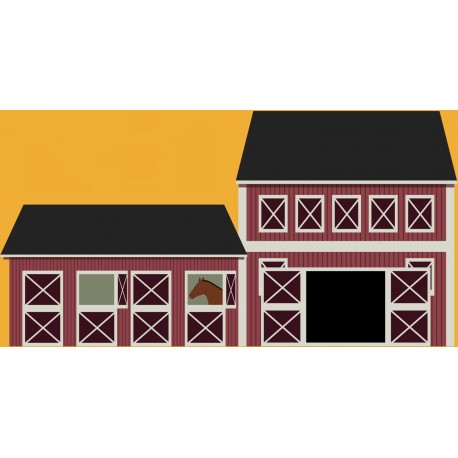 sticker maison poupee ciel bleu